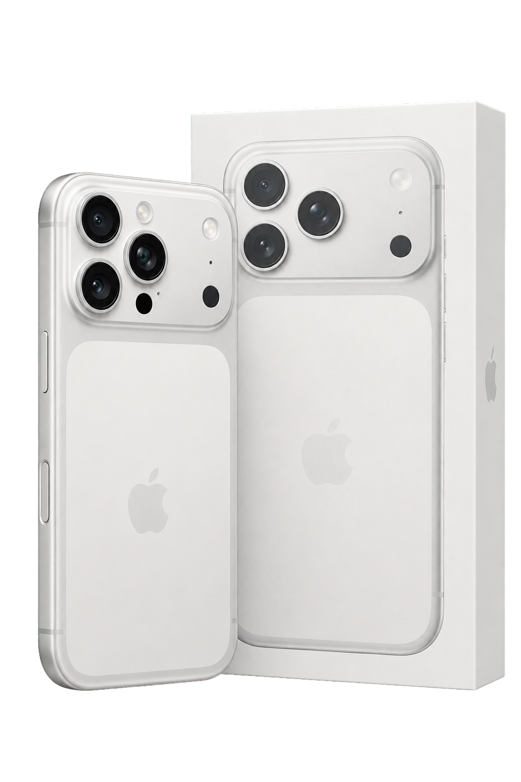 iPhone 17 Pro blanco junto a su caja original sellada